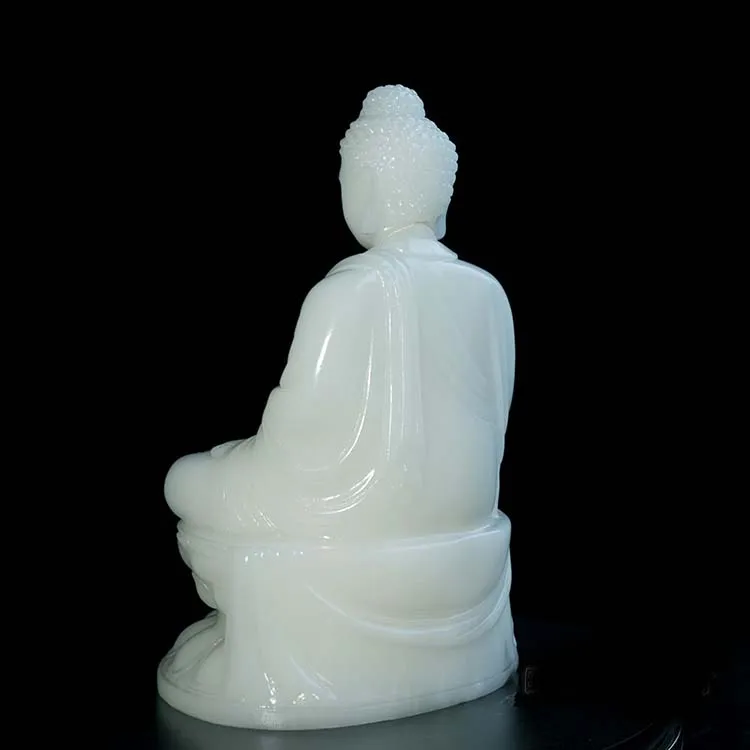 GOOD figure Buddha HOME efficacious # Amitabha -white jade carving statue-30CM Large