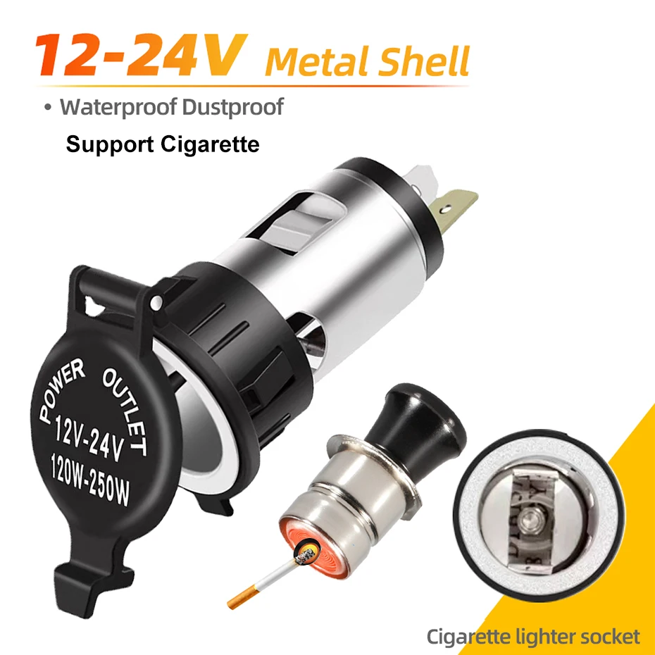 12 cigarette lighter plug Car Tractor Cigarette Lighter Power Socket Outlet Plug Universal Automotive Accessory
