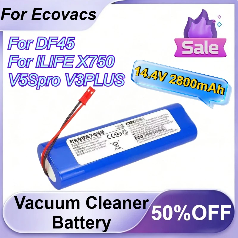 

Аккумулятор для пылесоса 14.4V 2800mAh для Ecovacs DF45, ILIFE X750, V5Spro, V3PLUS