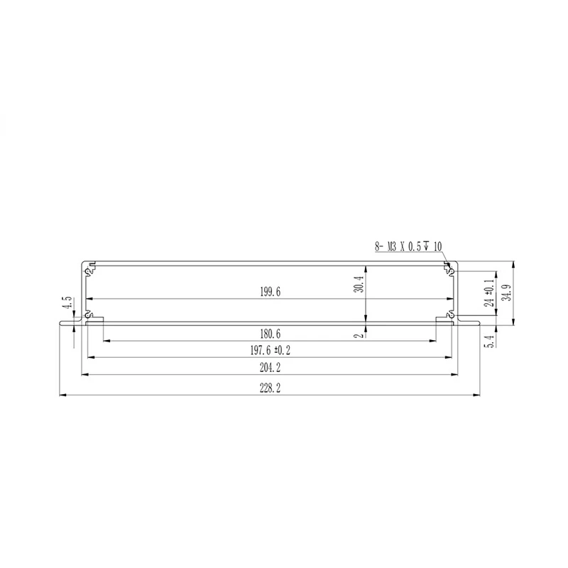 228.2-35 aluminum chassis instrument instrument aluminum profile 3U chassis shell diy customized