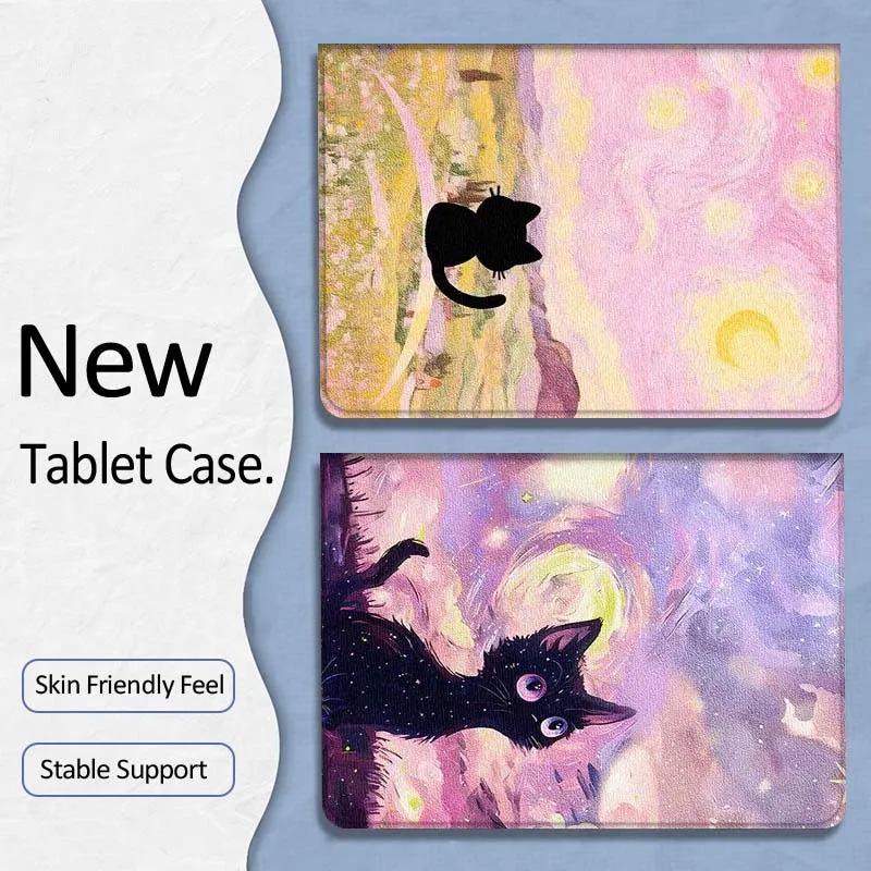 

Pink Starlit Sky Cat Gift For Xiaoxin Lenovo Tab P12 Extreme Legion Y900 Idea Pro GT 12.1 2025 Foldable Tablet Case