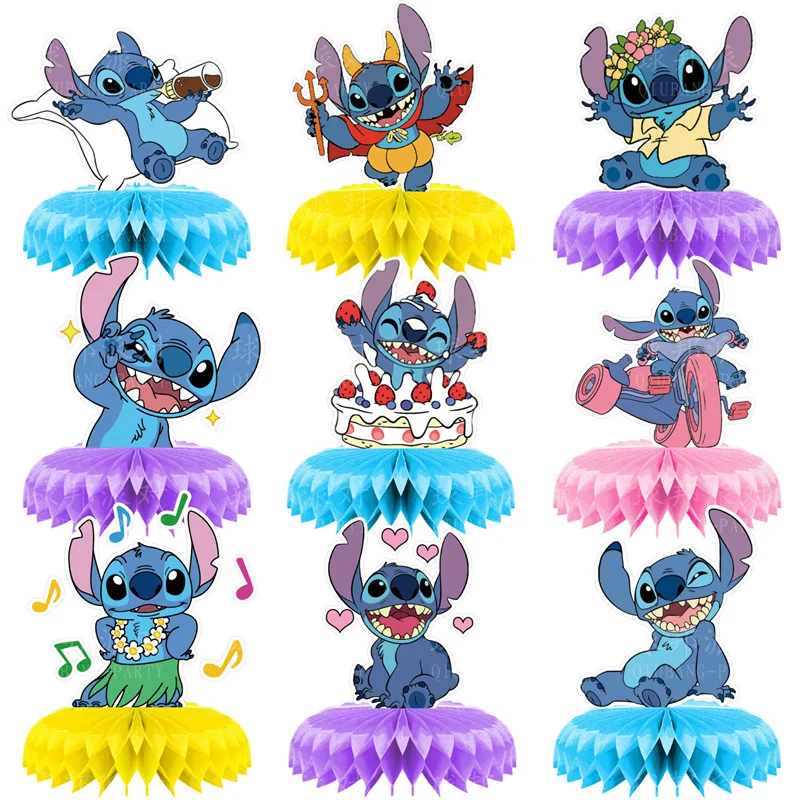 

MINISO 9 Pieces Stitch Birthday Party Decorations Kids Party Supplies Cupcake Decoration Background Centerpieces