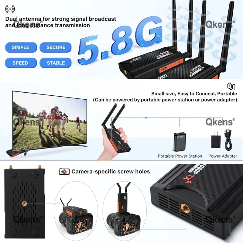 400m Wireless HDMI Extender Video Transmitter and Receiver Screen Share Laptop PC Camera Live Streaming To TV Monitor Projector