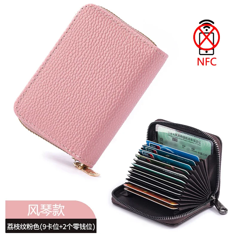 11 Detents Cards Holders Men\'s Wallet Women\'sCredit Card Holder RFID Blocking Zipper Money Pouch Card Protect Case Pocket Purse