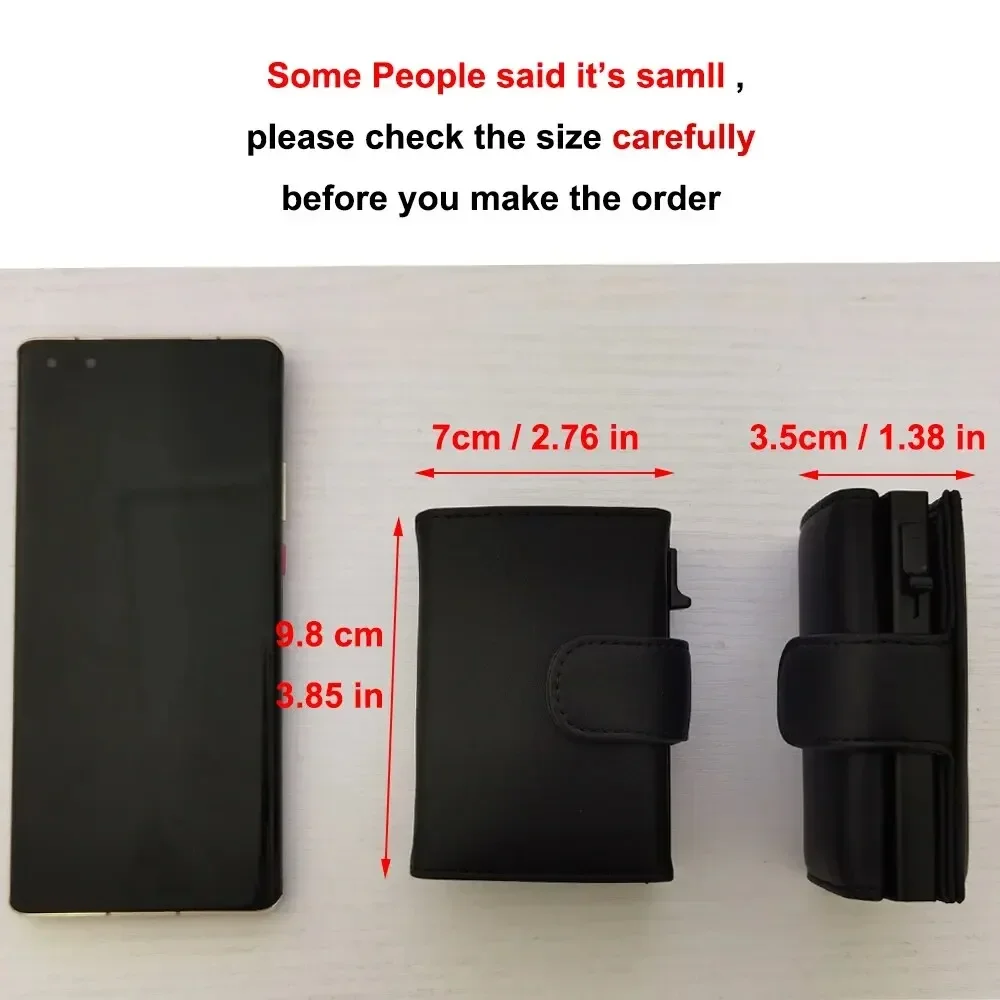 RFID Blocking Microfiber Genuine Leather Men Wallets Fashion Trifold Card Holder Money Bag Smart Slim Thin Coin Pocket Purse