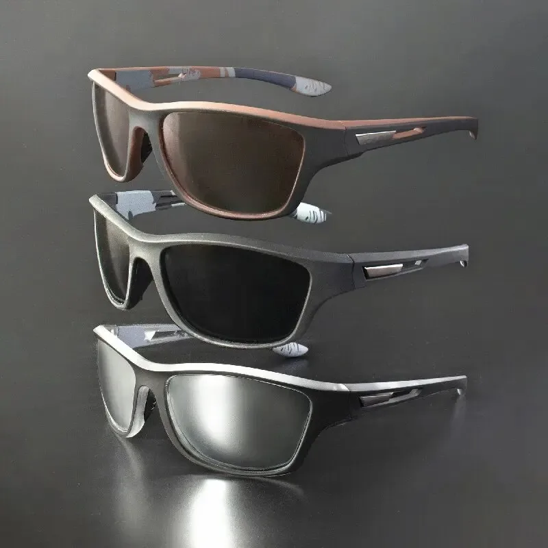 Vintage męskie okulary przeciwsłoneczne z polaryzacją męskie sporty na świeżym powietrzu wiatroszczelne piaskowe klasyczne okulary przeciwsłoneczne do jazdy wędkarskiej — zdjęcie 3