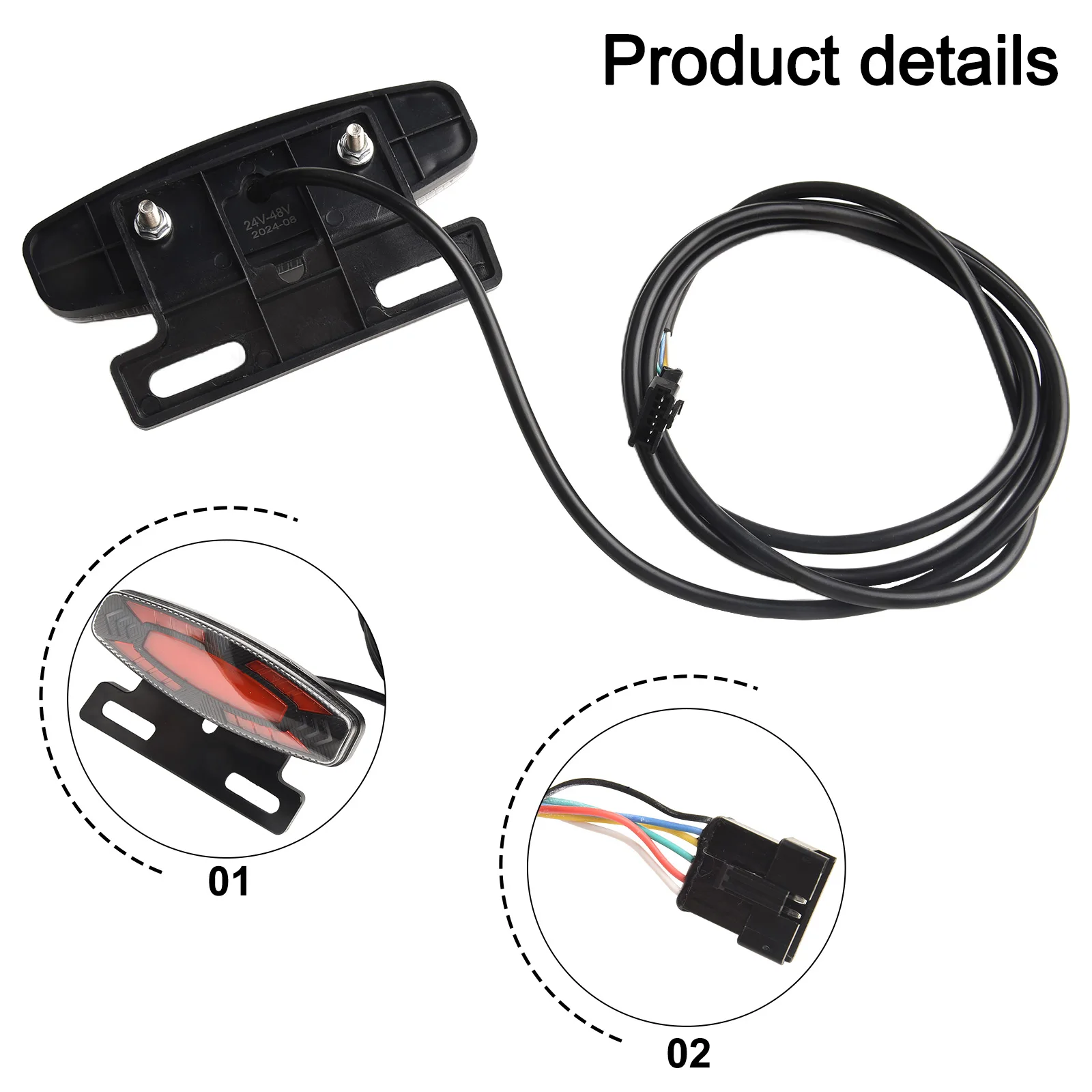 Light Bike Taillight Useful 36V 48V ABS Accessory Professional Rear Rack Taillight Turn Signal Black+Red Ebike Electric Bicycle