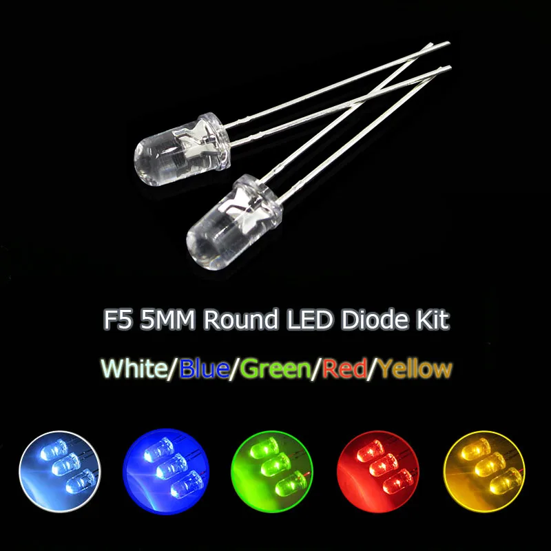 Transparent Round 5mm Long legs 29MM UltraBright Green Red white Yellow Blue Light LED bulbs emitting diode F5