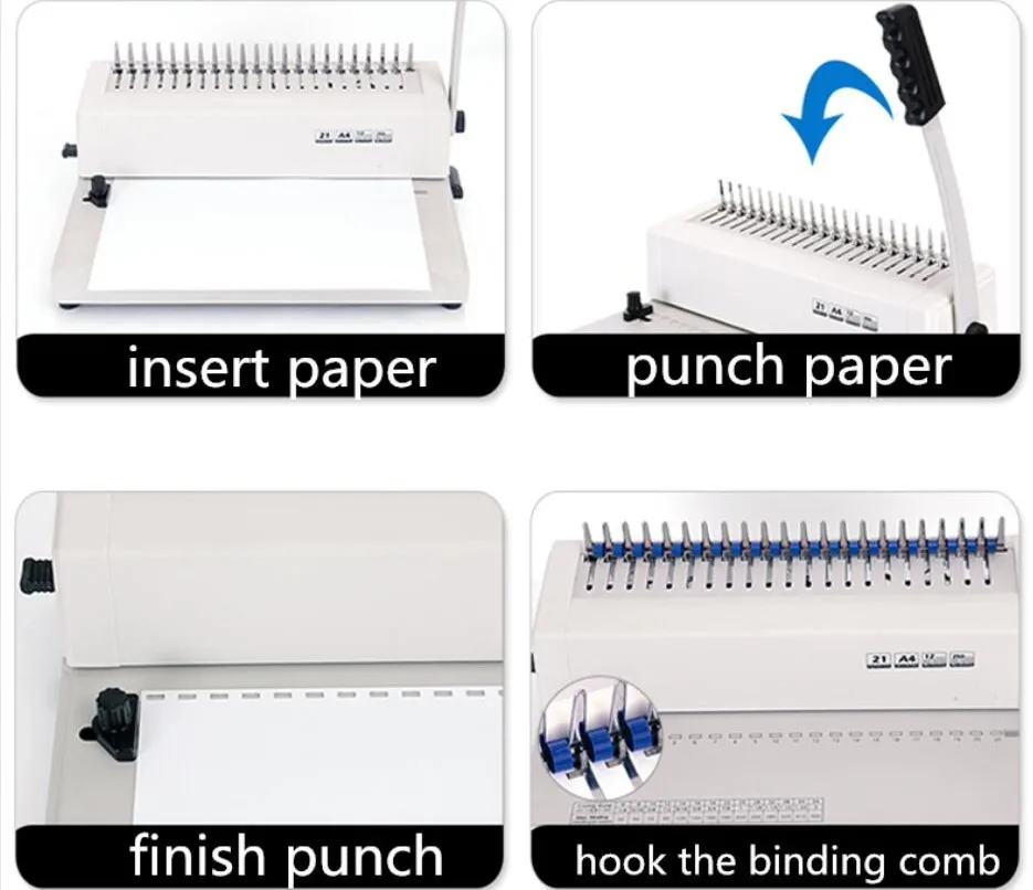 Manual Binding Machine SG-C20, 34-Hole A4 Paper Punch Binder, Desktop Small Book Binding Equipment for Office