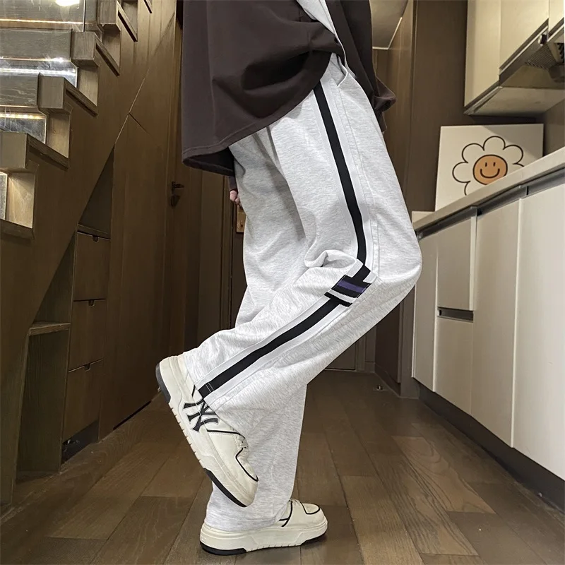 Men's Football Training Fashion Trend Straight Leg Pants Spring Autumn Lightweight Breathable Loose Comfortable Versatile Pants