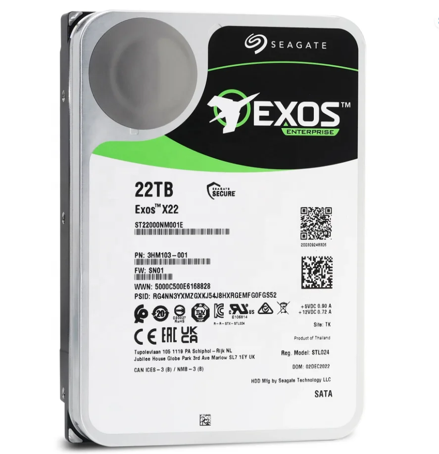 Seagate Exos X22 ST000NM001E TB 7.2K SATA 6Gbs 512E 3.5inch Internal Enterprise Hard Disk Drive