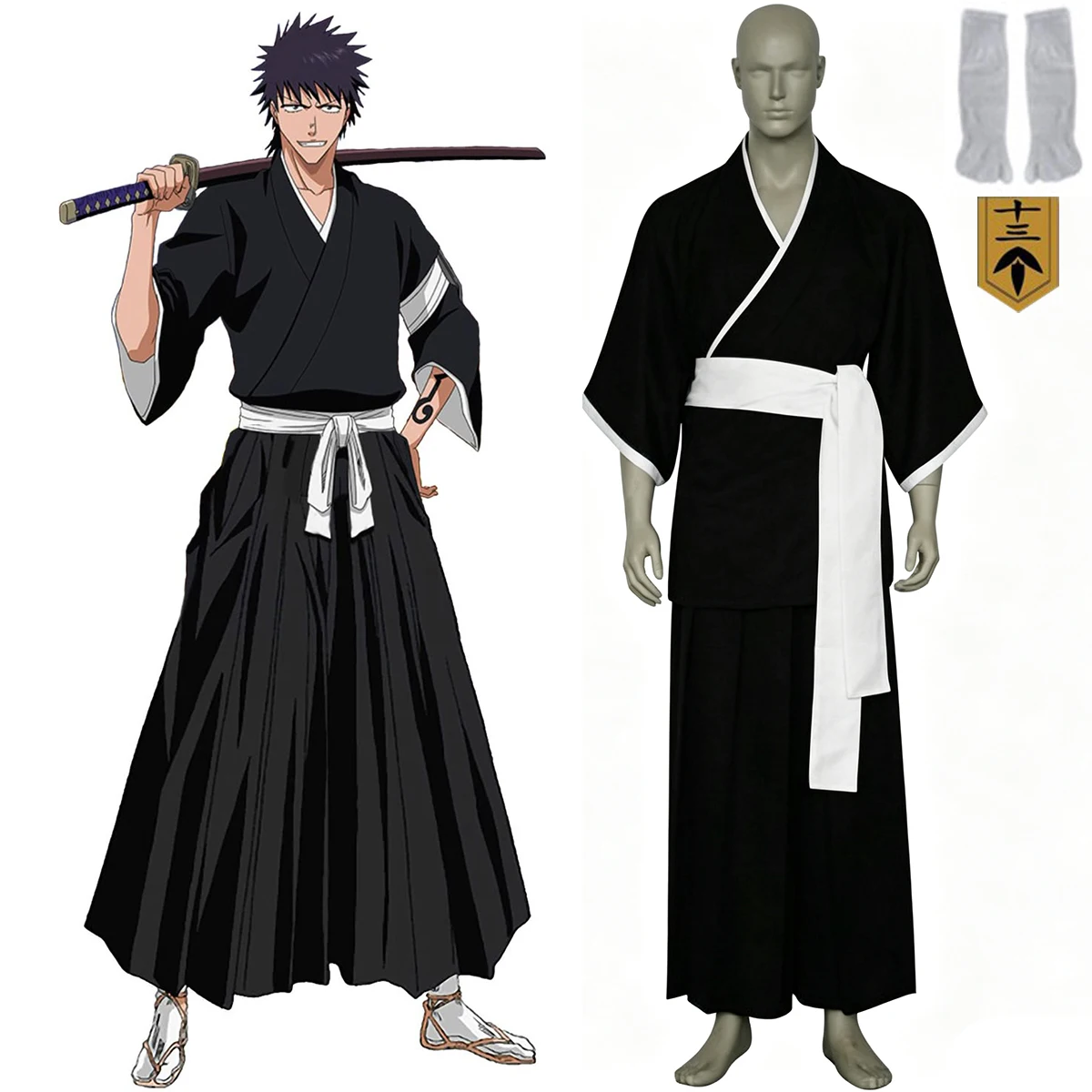costume-de-cosplay-kaien-shiba-anime-soul-society-arc-13eme-division-lieutenant-shinigami-shihakusho-tenue-kimono