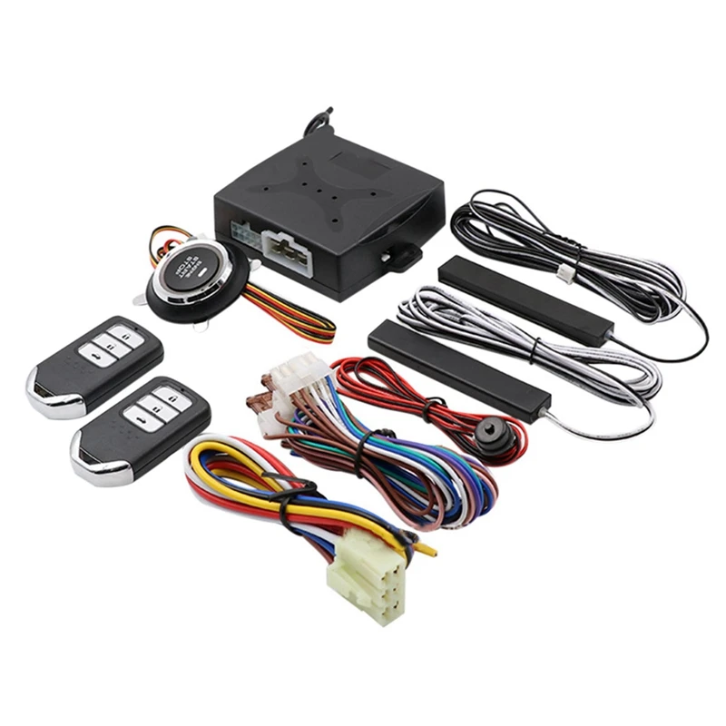 3X One-Key Start Anti-Theft System PKE Keyless Entry Kit 12V Remote Preheating Cooling One-Key Start Anti-Theft System