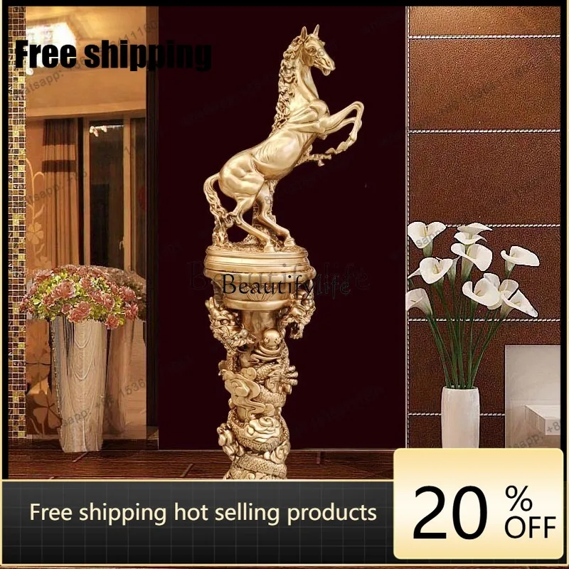Factory Direct Pegasus Flower Stand Ornament Home Porch Luxury Floor Decoration Roman Column Decoration