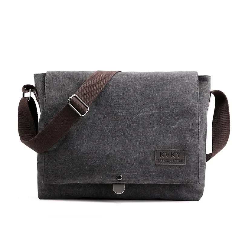 Bolso cruzado de lona para hombre, bandolera de hombro, informal, sólido, multifunción, portátil, nueva moda