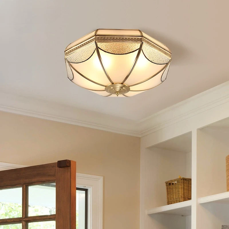 

All Copper American Retro Bedroom Ceiling Lamp European Minimalist Study Light Entrance Hallway Balcony Home Decoration Lighting