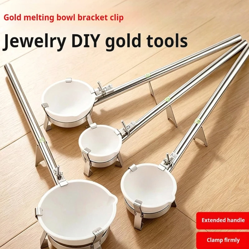 Practical Stainless Steel Bowl Holder Clamp Melting Tongs for Secure Handling of Hot Crucibles During Metal Casting E0BF