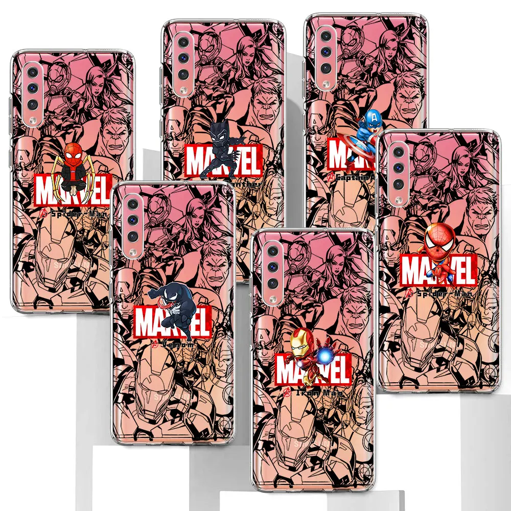 Marvel Ironman Spiderman Case for Samsung Galaxy A40 A6 A04s A20s A50 A50s A04 A20e A30s A7 A8 A9 Plus A03s TPU Soft Phone Cover