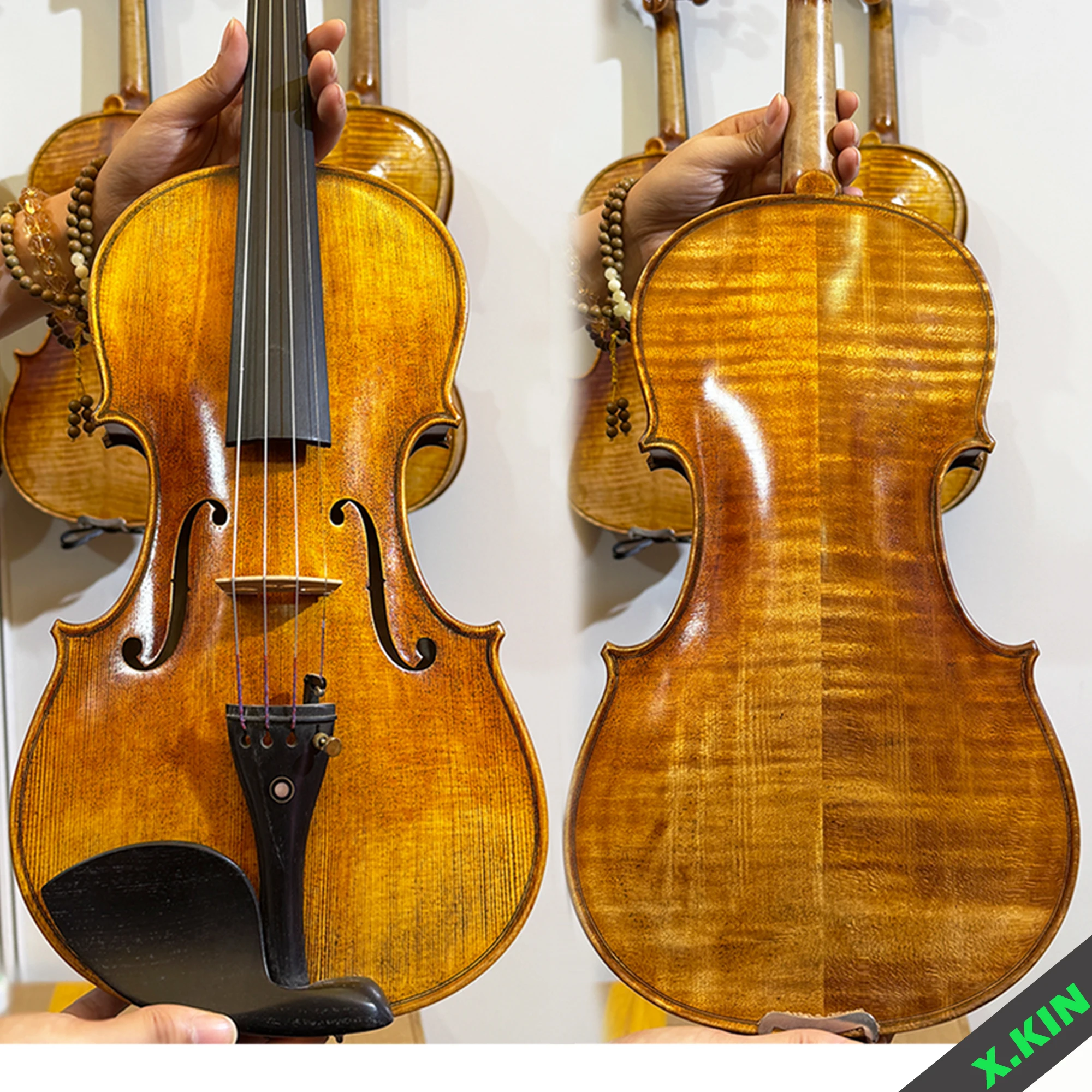 

Винтажная скрипка 4/4, ручная работа из массива клена с двухсекционной спинкой, студенческая скрипка, скрипка для взрослых, рождественский подарок