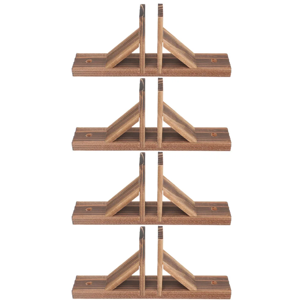 

4 Pcs Fence Privacy Base Stand Support Wood Color Garden Accessory Wooden Parts