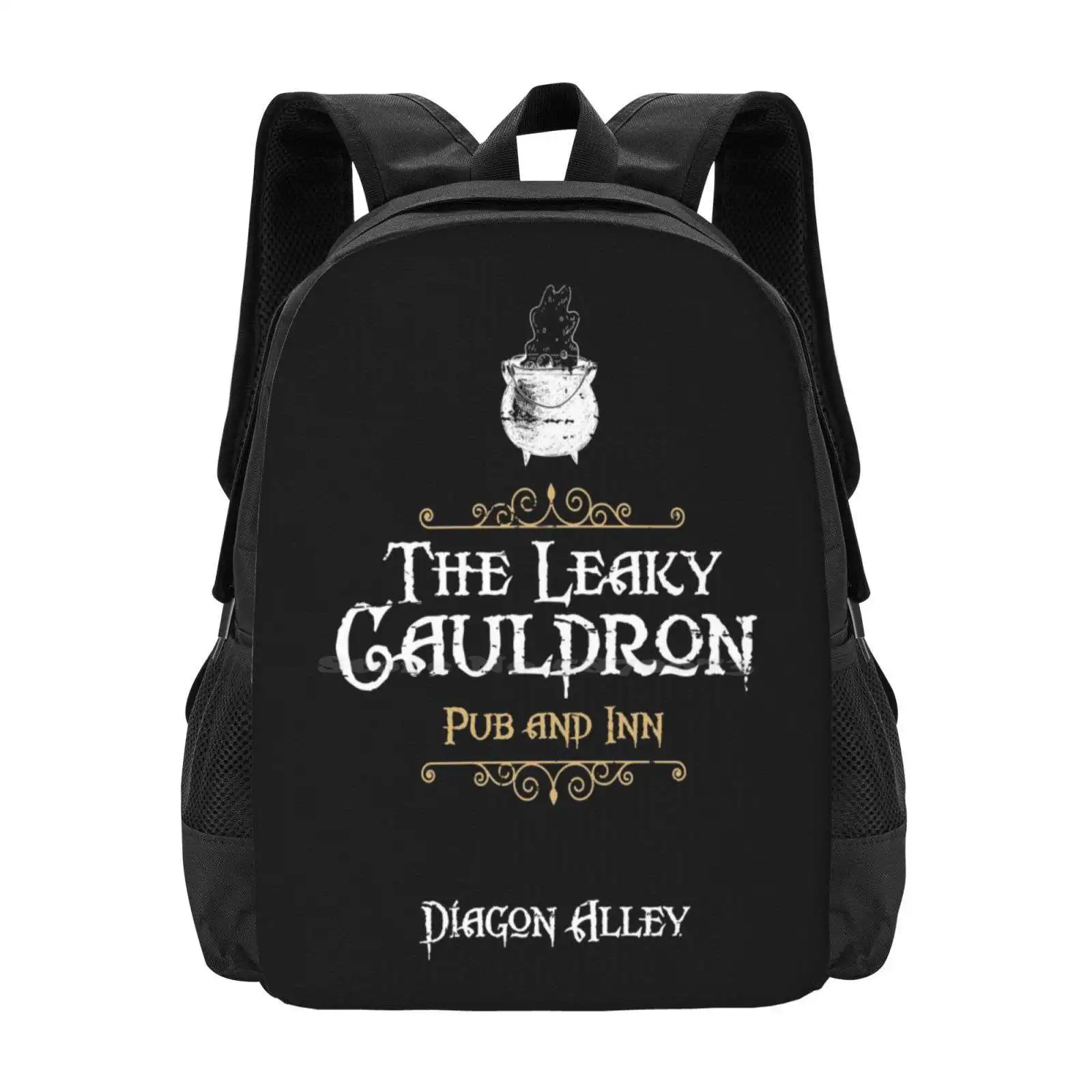 The Leaky Cauldron Pub And Inn 3D Print Design Backpack Student Bag Voldemort The Leaky Cauldron Weasleys Gringotts Bank Wizard