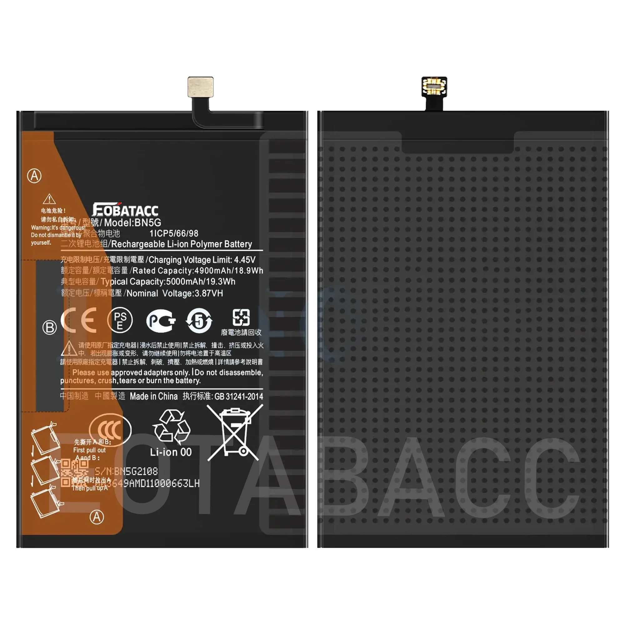 2025 Years EOBATACC 100% New BN5G Battery For Xiaomi Redmi 10C / 10A Mi Redrice 10C / 10A 5000mAh Batteries+Free Tools