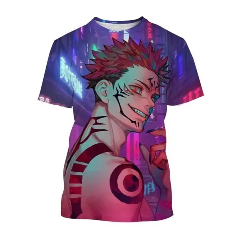 

Summer Jujutsu Kaisen Anime 3D Print T-Shirts Streetwear Men Fashion Casual Oversized Short Sleeve T Shirt Tees Tops Clothing