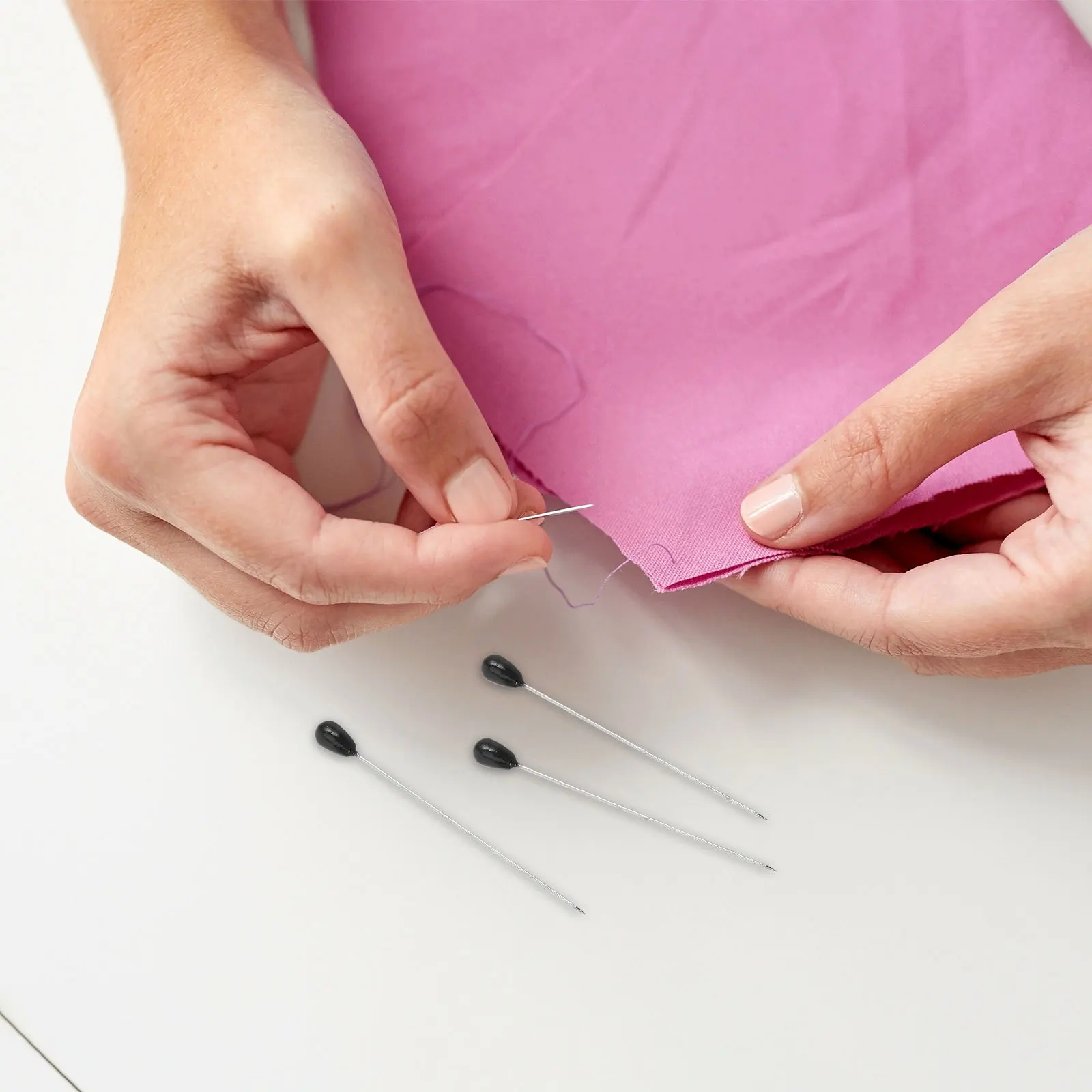 

200Pcs Black Craft Pins Teardrop Head 5x55mm Long Straight Pins for Fabric Flower Arrangement Wedding Corsage Bouquet Sewing