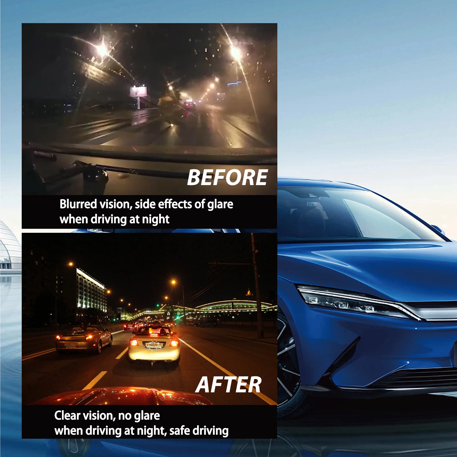 60ML Anti-Rain & Anti-Fog Coating Agent Auto Window Hydrophobic Agent Anti Fog Spray Defogger for Car Windshield Glass image 5