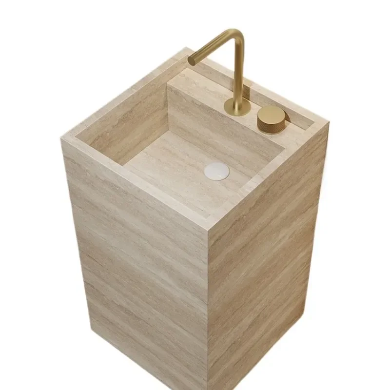 

Hotel villa rock slab column basin