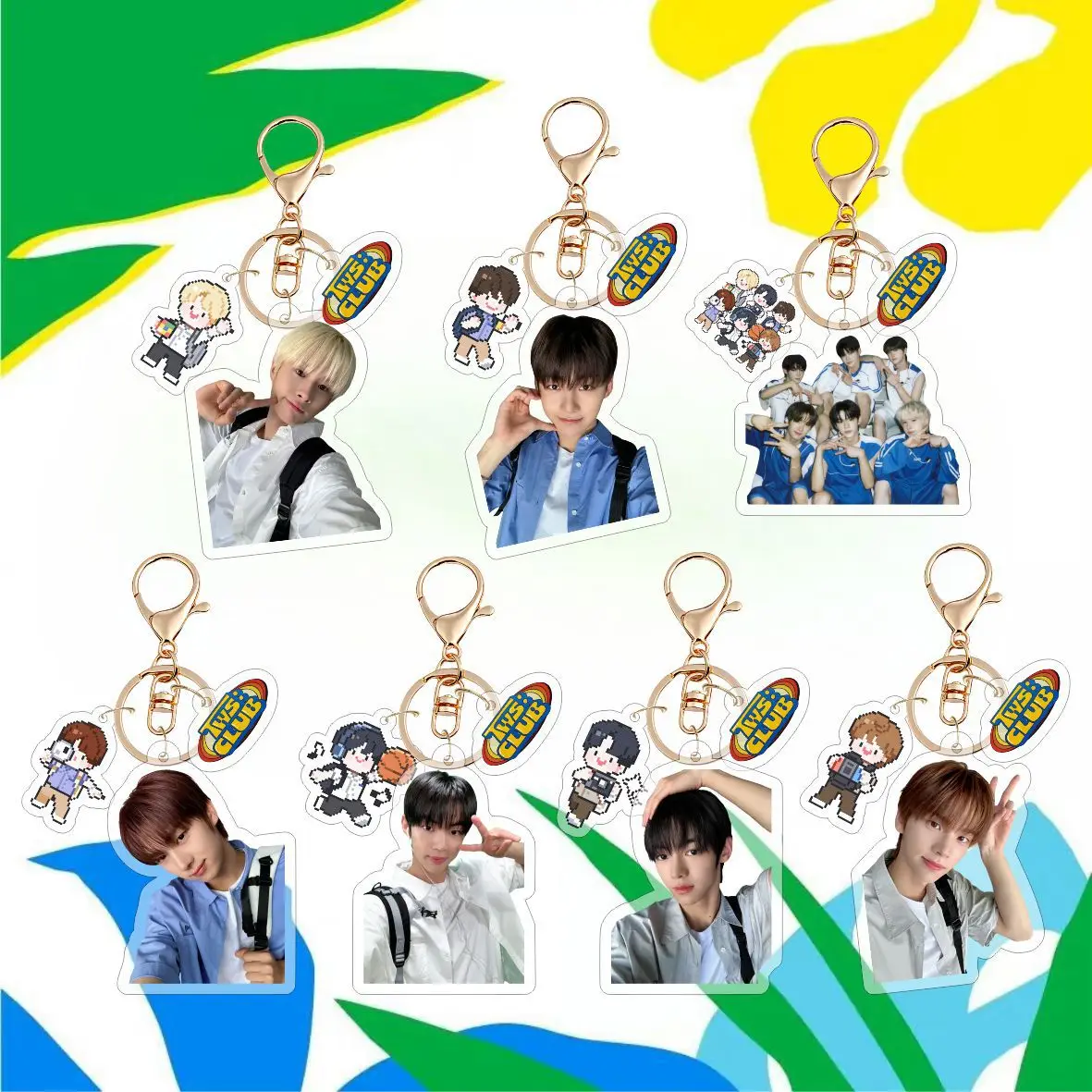 KPOP TWS Acrylic Keychain Cartoon Character Pendant SHINYU DOHOON YOUNGJAE HANJIN JIHOON KYUNGMIN Bag Pendant