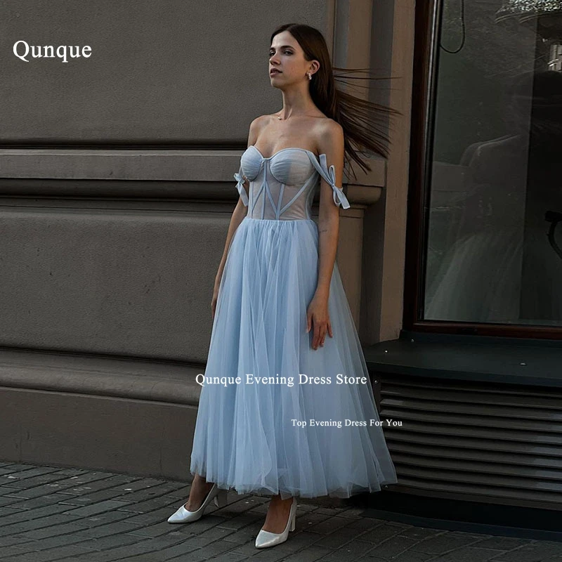 

Qunque Tulle Long Fairy Evening Dresses Modest Saudi Arabric Spaghetti Strap Prom Dresses Formal Event Prom Gowns 2024 For Women