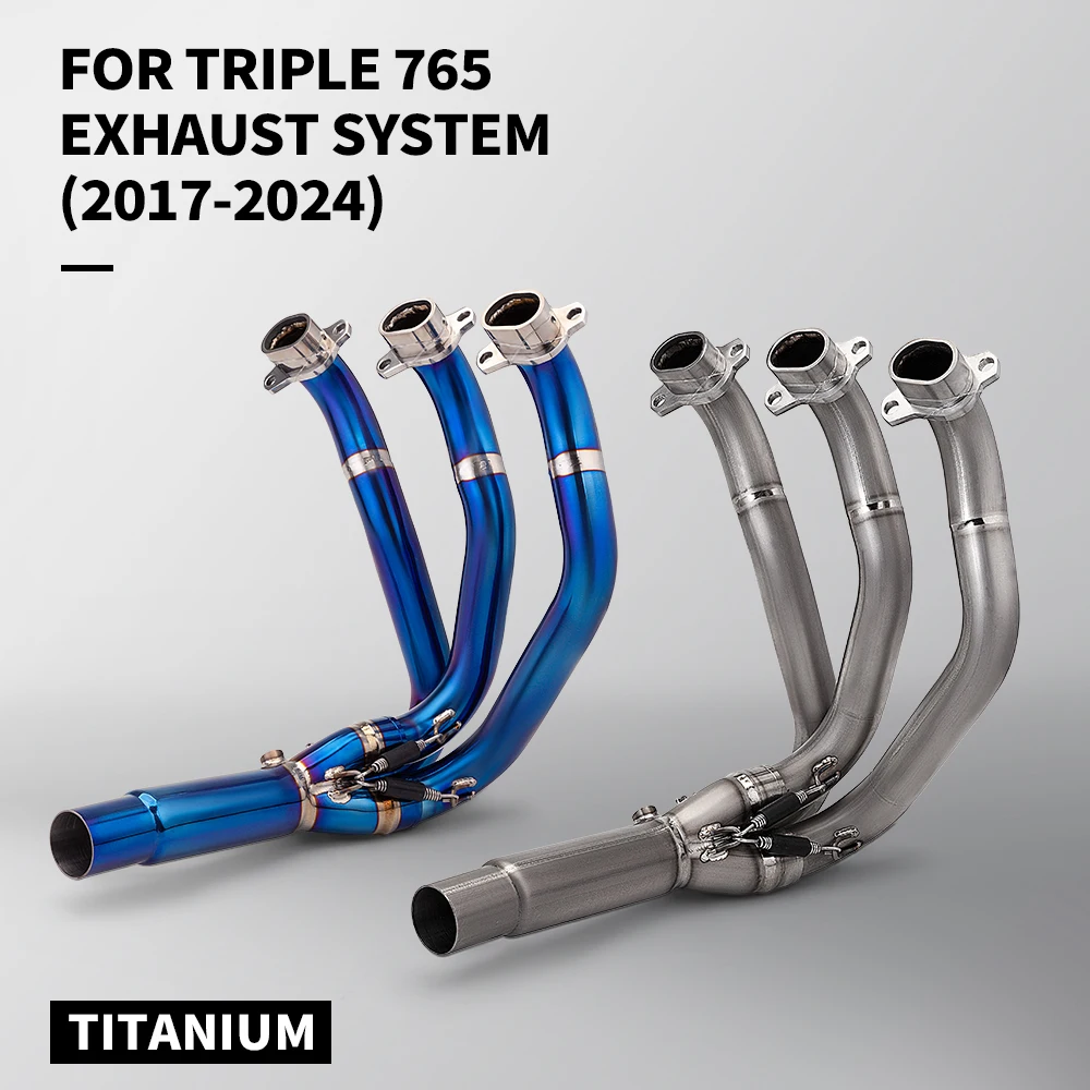 

Motorcycle Exhaust Exhaust Pipe Fitting Front Link Original Muffler Titanium Alloy Triple 765 exhaust system 2017- 2024