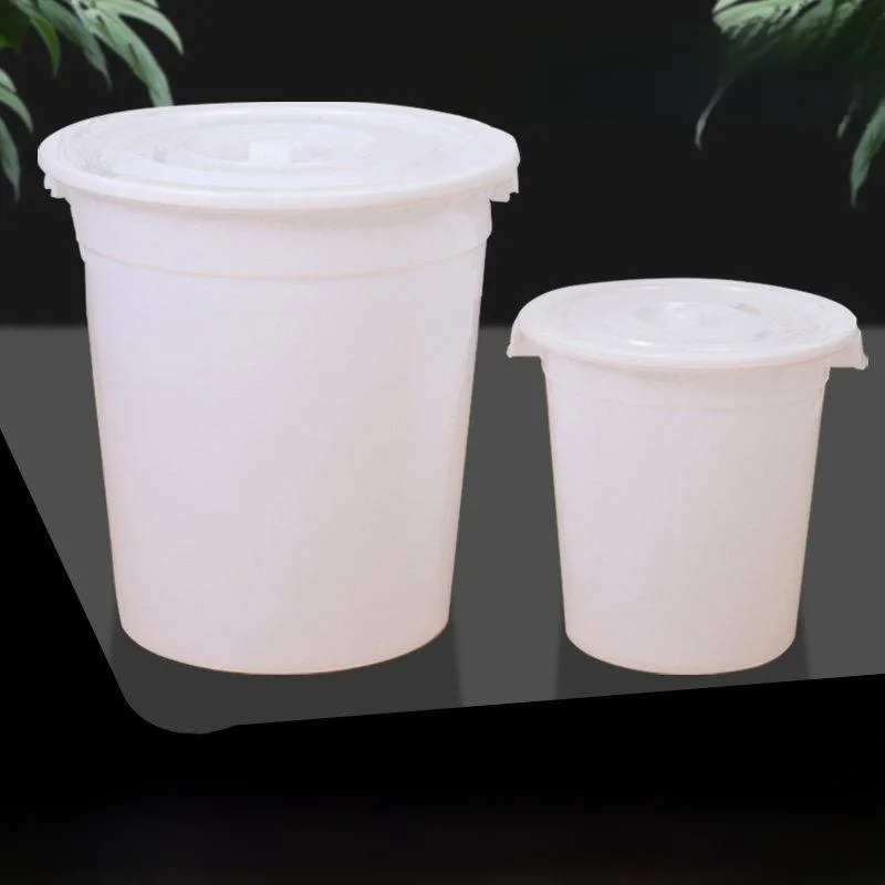 

Thiened Durable Large Capaci Water Storage Buet with Lid for Home Use White Plastic Barrel Fermentation Household Clean...