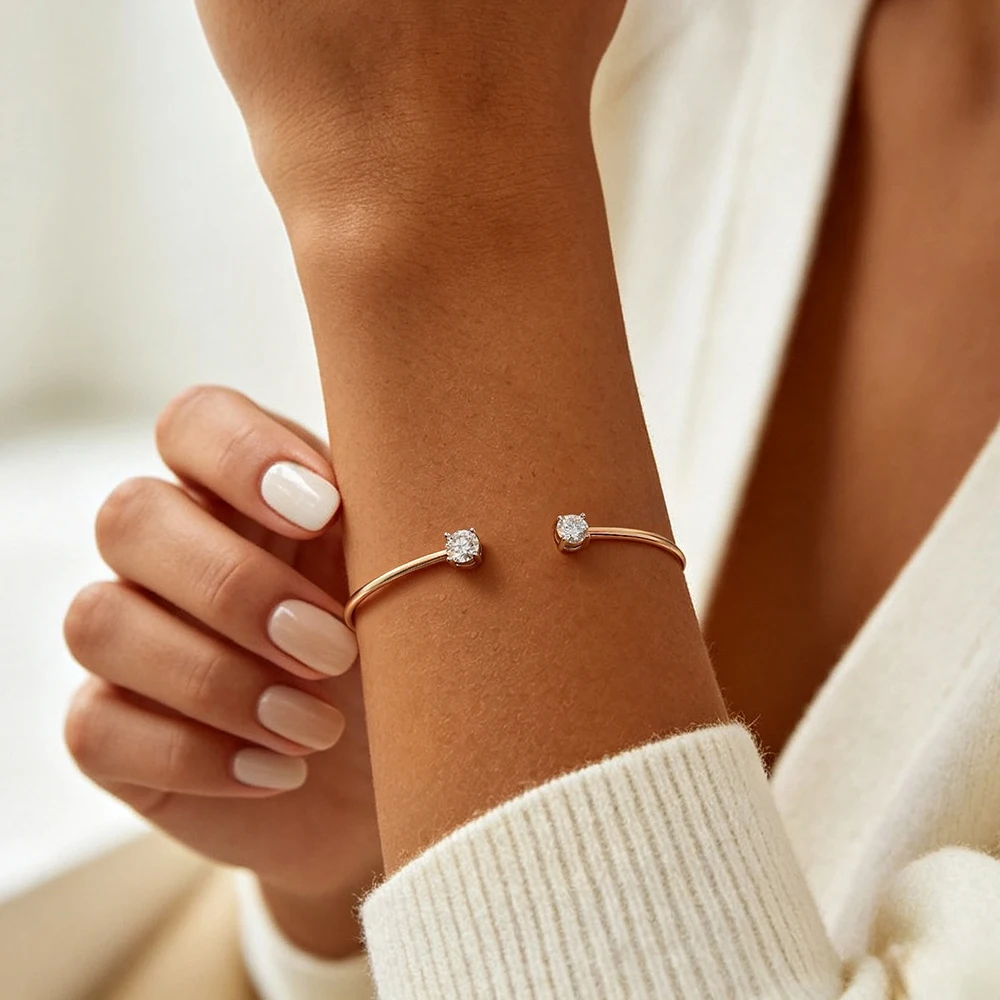 EWYA 1CT Pear Cut Moissanite Open Cuff Bangle for Women S925 Silver 2-Stone Teardrop Lab Diamond Adjustable Bracelet Jewelry
