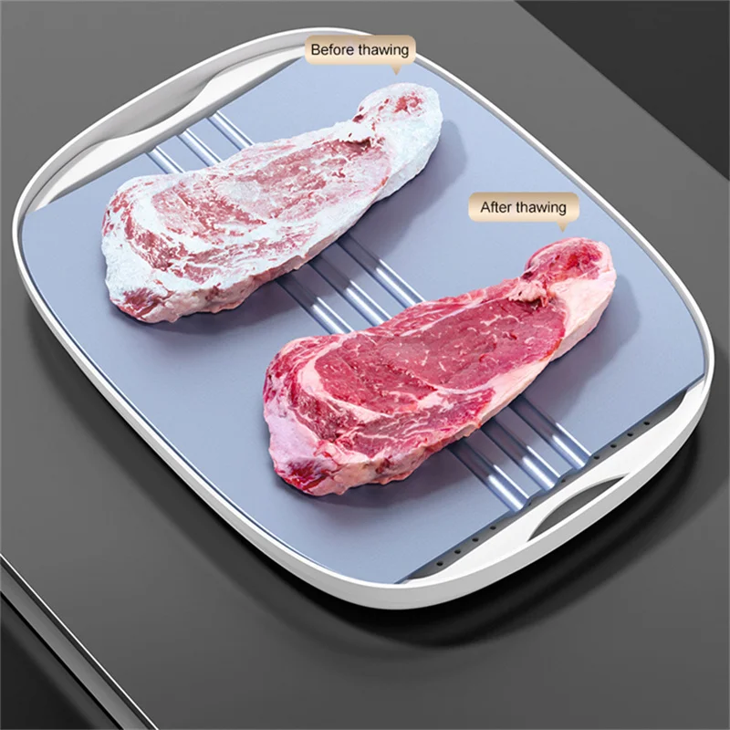 Kitchen Quick Thaw Machine Food Grade Aluminum Meat Steak Rapid Preservation And Defrosting Tray Household Ice Melting Artifact