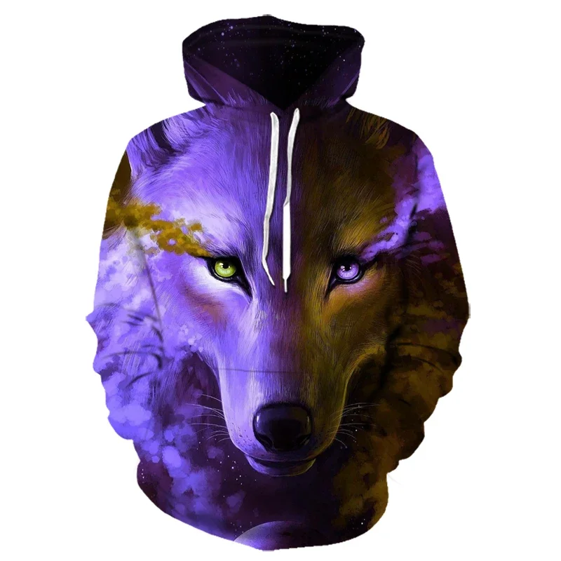 3D-Druck Hoodie mit Wolf-Motiv für Herren und Damen, modischer, lässiger Oversize-Pullover, Hip-Hop, Harajuku, Streetwear – Detail 10