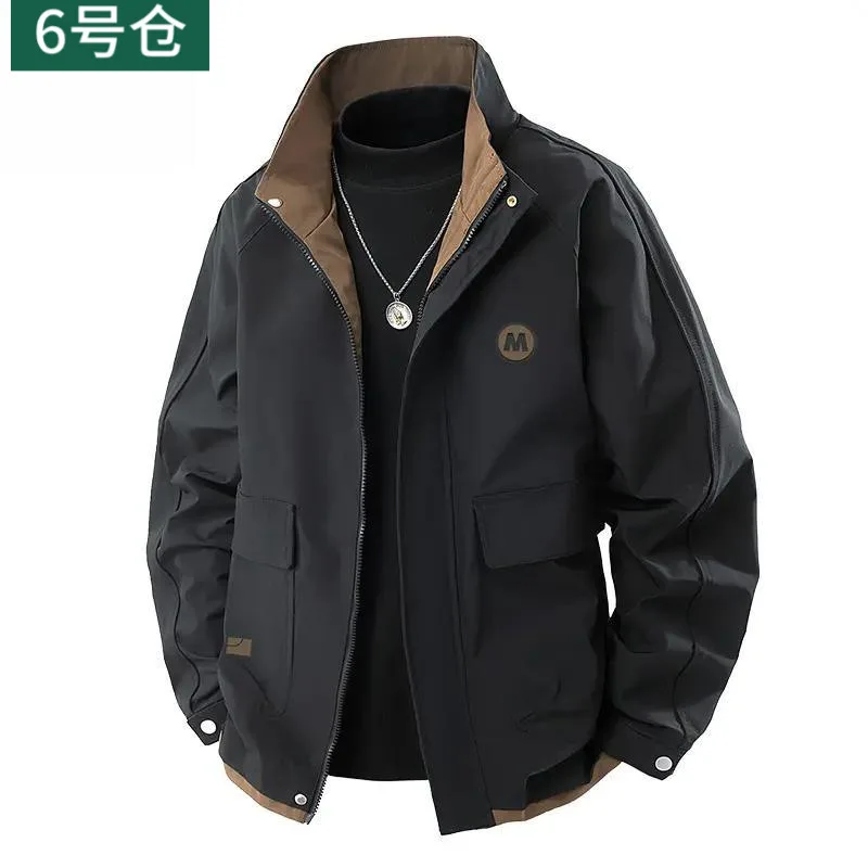 

Men's Workwear Jacket Windproof Breathable Water-Resistant Windbreaker Casual Loose Fit Cargo Jacket For Spring Autumn Hiking