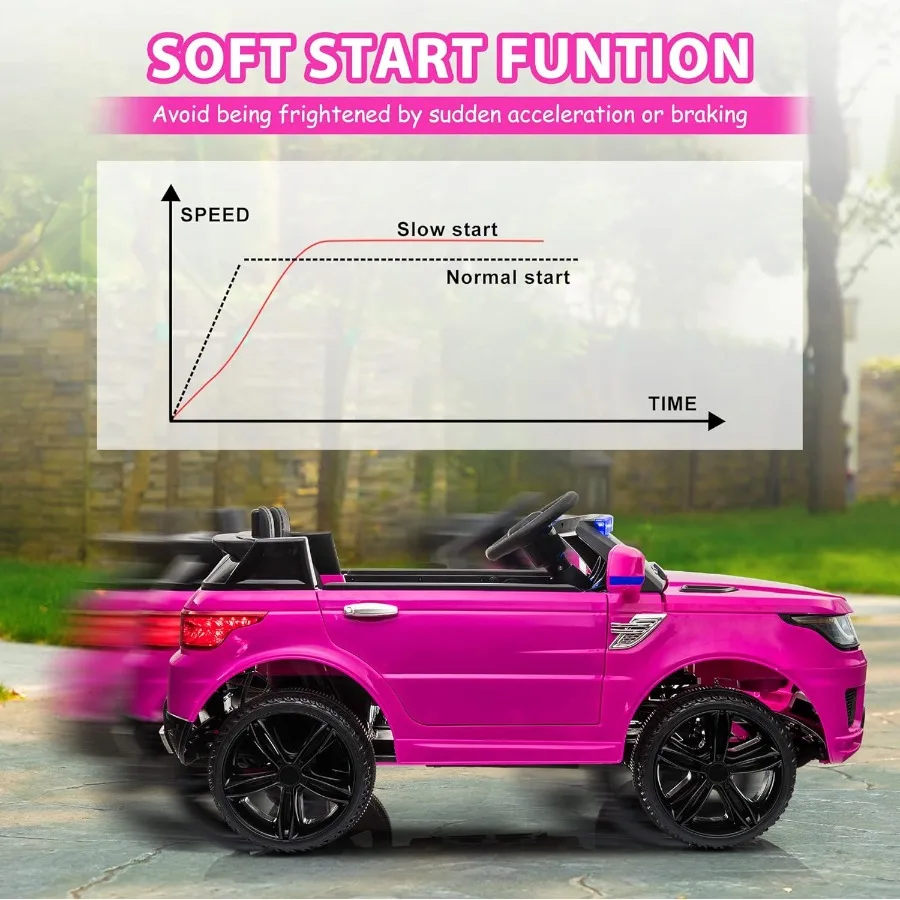 Police Cars for Electric Car TOBBI 12V s Powered Ride Ons for Toddlers Cop Cars with Parental Remote Control Siren Flashing Lig