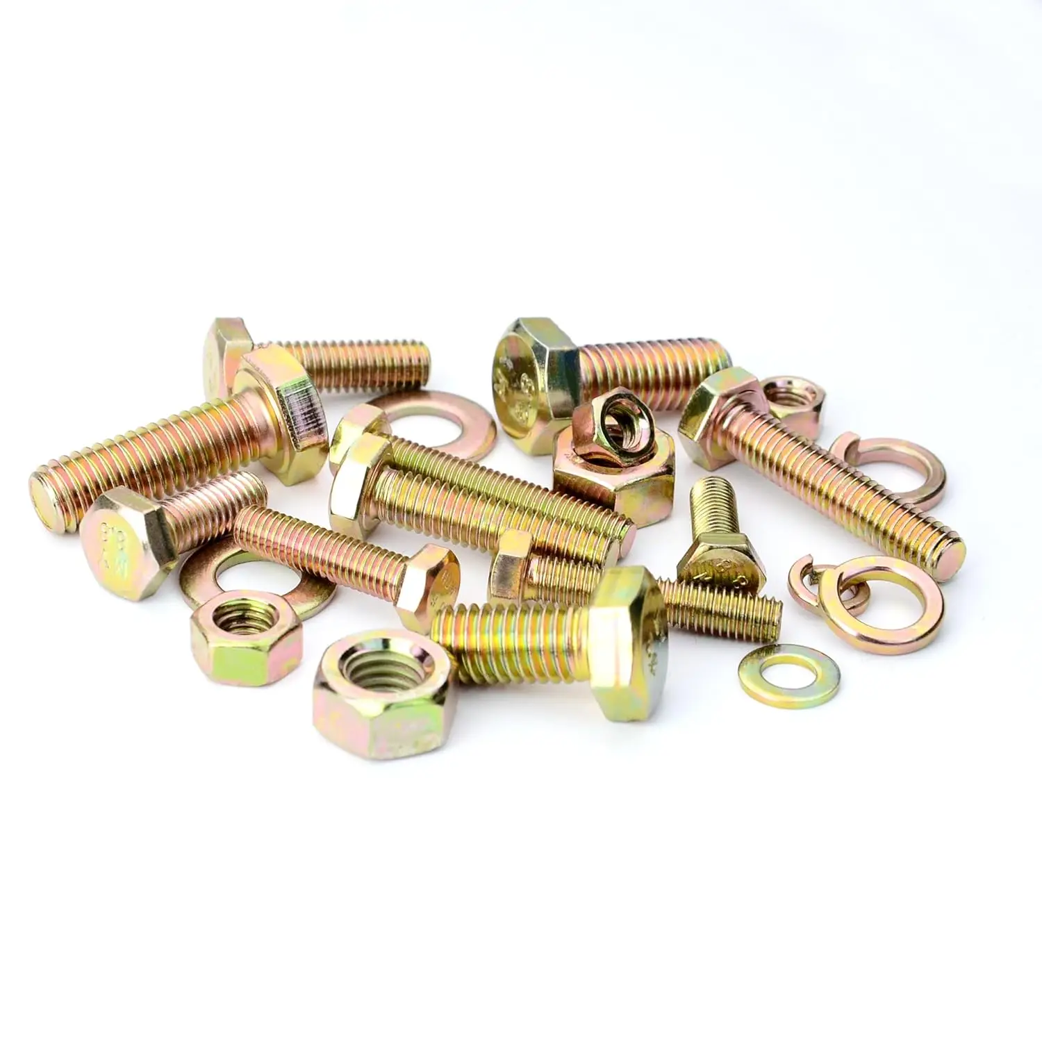520 Pcs M5 M6 M8 Hex Head Bolts Screws, Metric Bolt Assortment, 8.8 Grade Nuts and Bolts, Yellow Zinc Plated Kit, 12 Sizes with