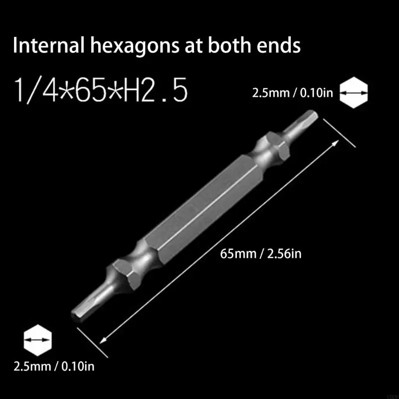 Pack Of 6 Sturdy Double Head Bits High Strength Alloy Steel Bits For Versatile Applications