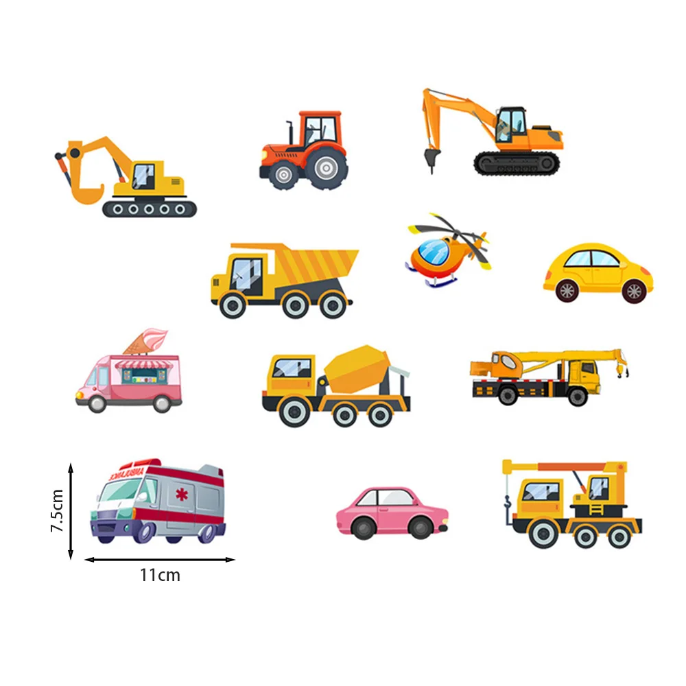 Luminous Car Wall Sticker 21Pcs Set Day Night Dual Color Glow in Dark Truck Airplane Decals for Boys Bedroom Home Decoration