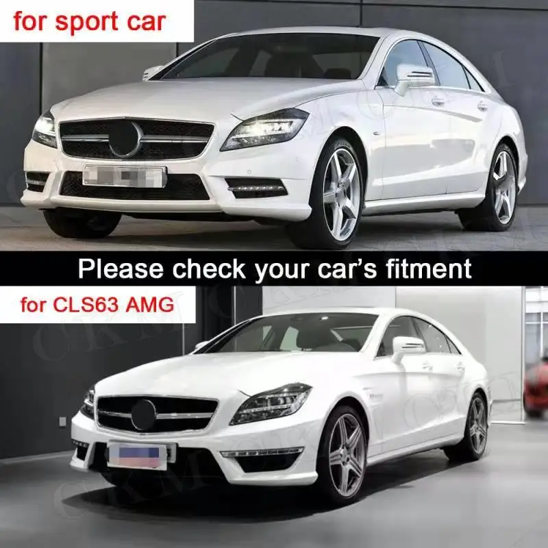 for Mercedes Benz CLS Class W218 CLS350 550 CLS63 2012 2013 2014 Carbon Fiber Front Lip Spoiler Head Bumper Splitters Guard