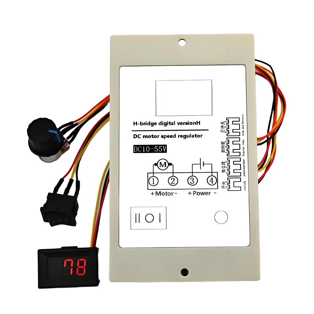 تيار مستمر 10-55 فولت 20 أمبير H-bridge تيار مستمر نحى وحدة تحكم في سرعة المحرك مع مقياس سرعة الدوران الرقمي بنسبة المئوية للدوران الأمامي والخلفي