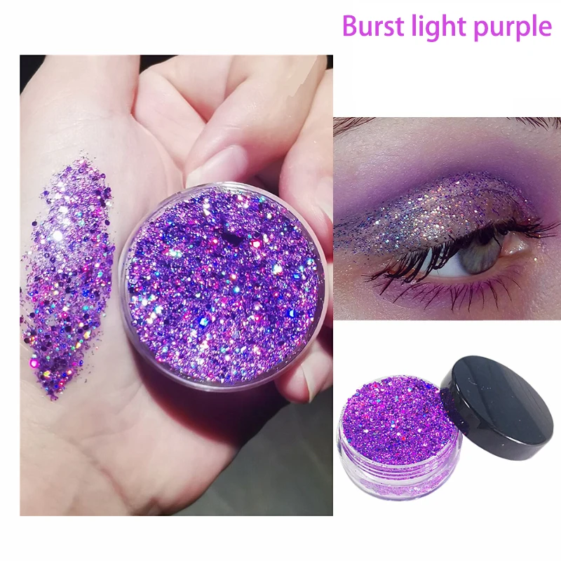 جل لامع لامع، جل لامع بالترتر مع فرشاة، مكياج لامع يدوم طويلاً لظلال العيون وشعر الجسم والوجه وتزيين المكياج #2