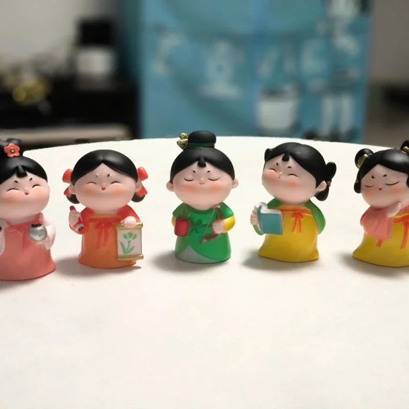 Ancient Style of Tang Court Blind Box Creative Design of Decorations of Tang Eight Arts Classic Talented Woman Hand Toys Gifts