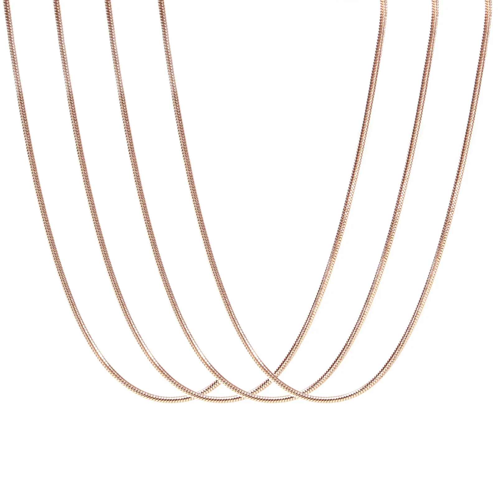 Classic Rose Gold Link Chain Necklace For Women Jewelry New Stainless Steel Snake Chain Necklace 45-60cm High Quality Necklace