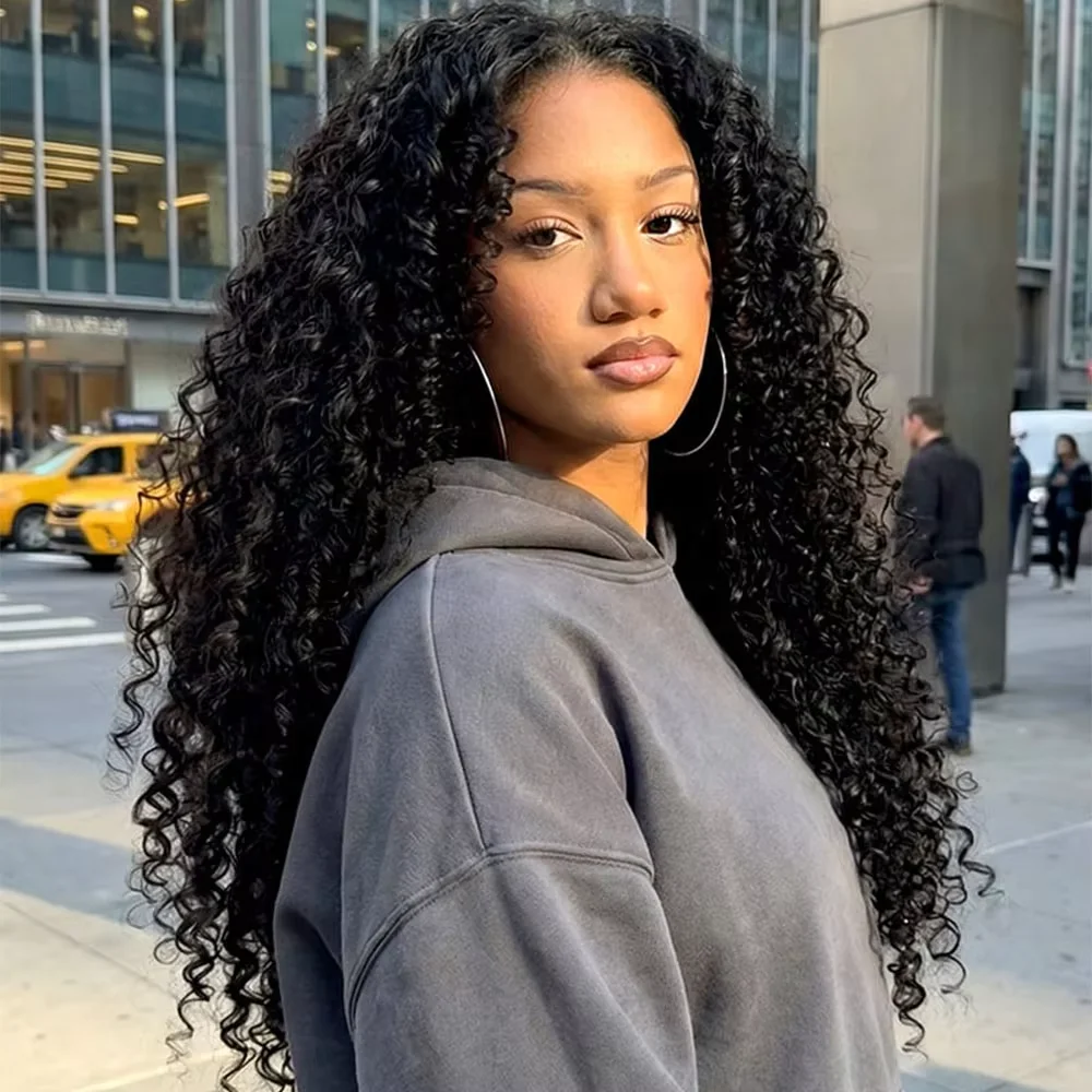 40 Inch HD 13x6 Deep Wave Lace Frontal Wigs Brazilian 13x4 Water Wave 7x6 Lace Front Human Hair Wigs For Women 220 Density