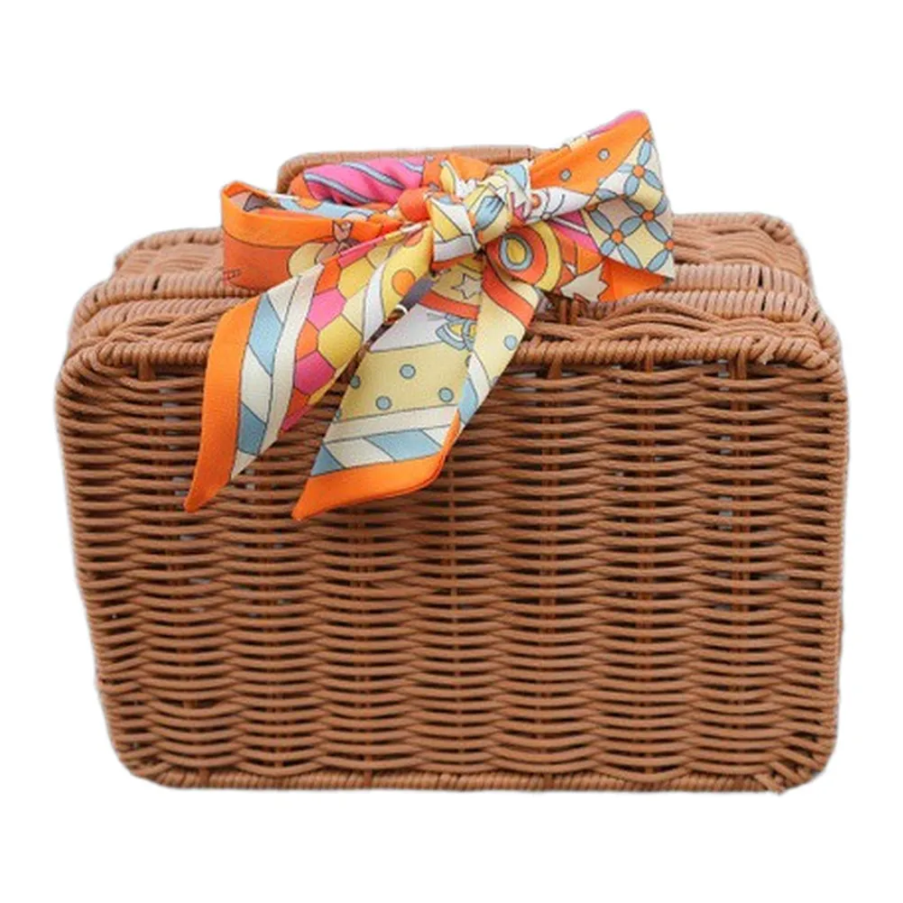 Rattan Effect Front Mount Basket for For folding Bicycles Supports Books Water Bottles and Small Shopping Bags