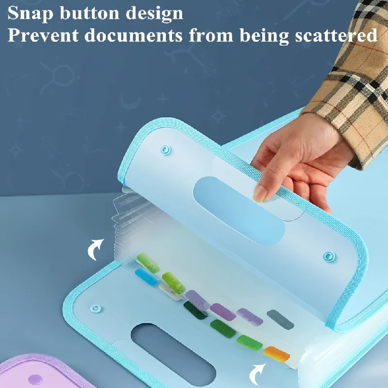 Handheld Plastic Accordion File Folder Student Universal Large Capacity Multi-layer Test Paper Storage Bag Organizer